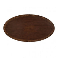Raam Coffee Table, 52 Inch Oval Top with Lower Shelf, Dark Cherry Brown - BM353294