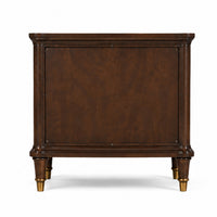 Raam Side End Table, 24 Inch Top with Lower Shelf, Dark Cherry Brown  - BM353295