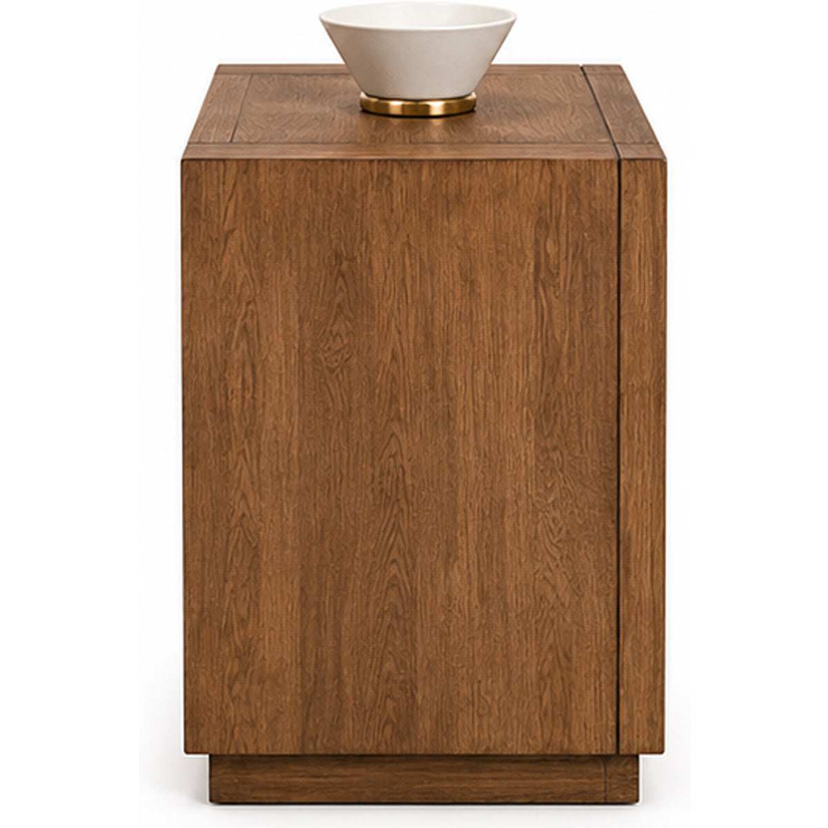 Dane Side End Table, 20 Inch Cubic, Open Shelf, Medium Oak Brown  - BM353301