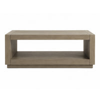 Dane Coffee Table, 48 Inch Cubic, Open Shelf, Natural Oak Gray Finish  - BM353302