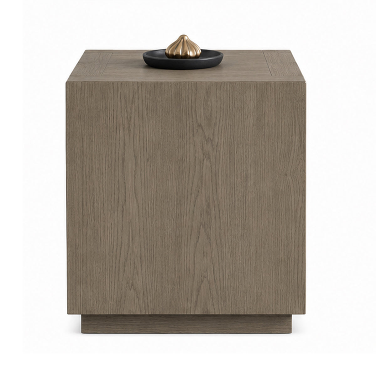Dane Side End Table, 20 Inch Cubic, Open Shelf, Natural Oak Gray Finish  - BM353303