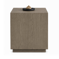 Dane Side End Table, 20 Inch Cubic, Open Shelf, Natural Oak Gray Finish  - BM353303