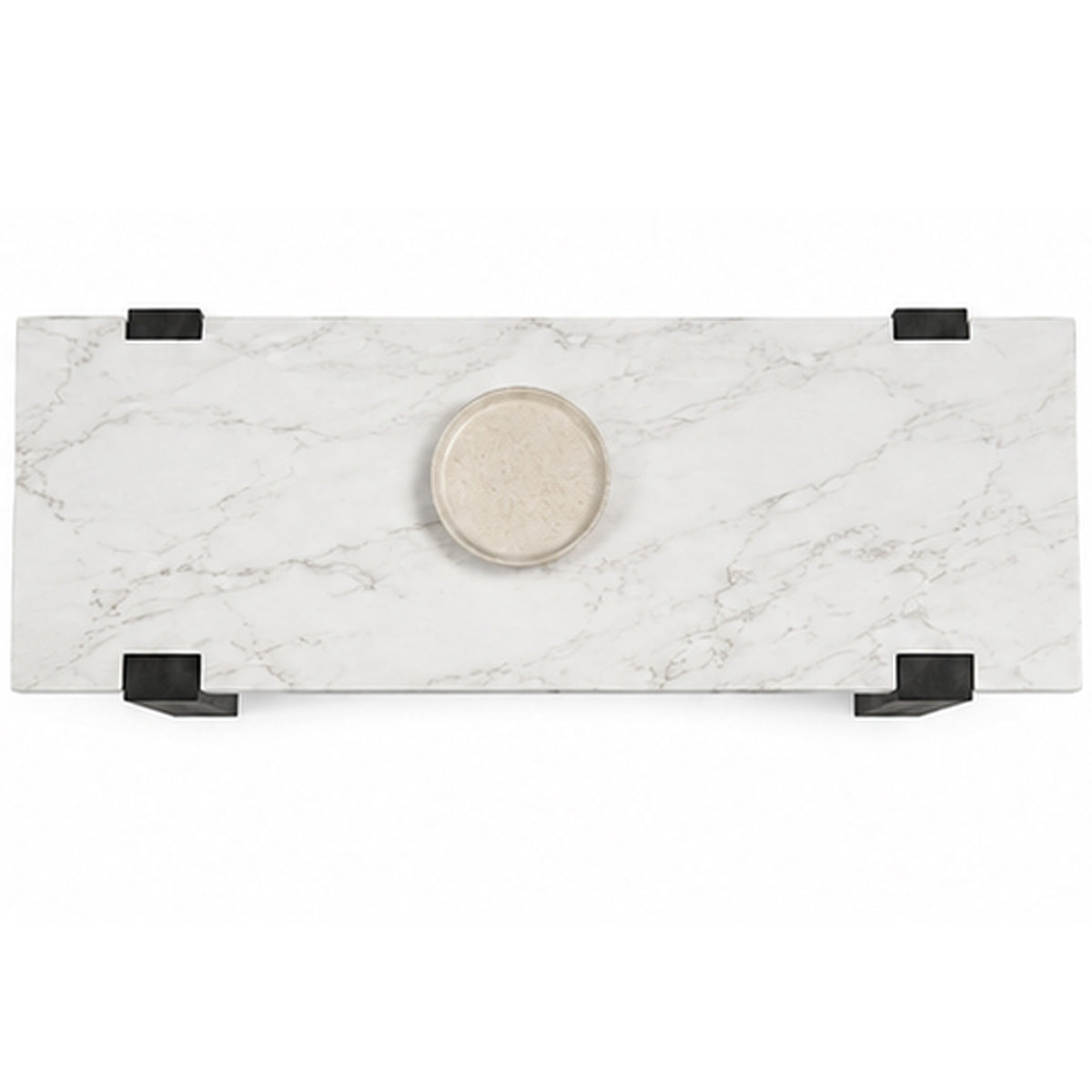 Sane Sofa Console Table, 50 Inch White Faux Marble Top with Shelf, Black  - BM353304