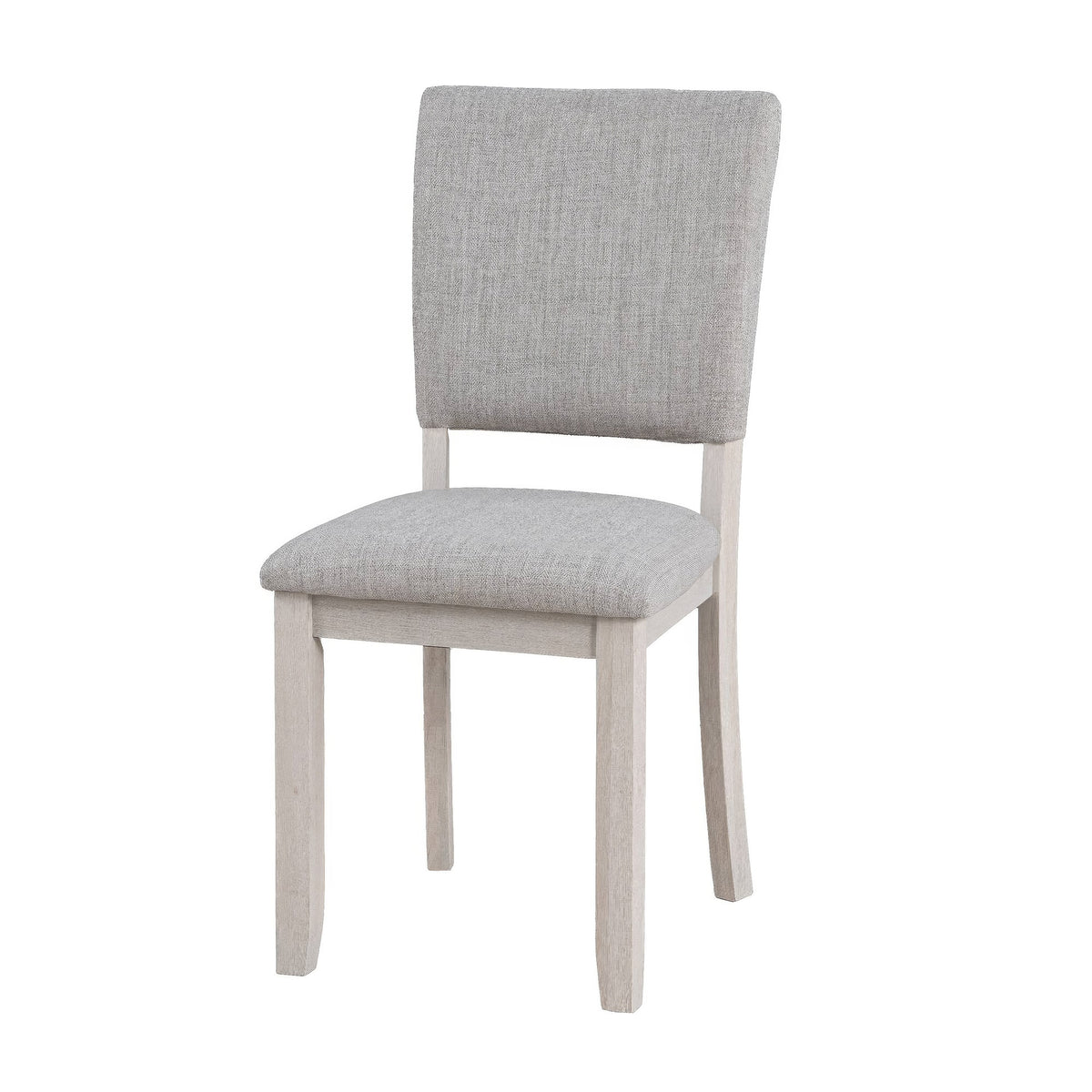 Sesa 4pc Dining Chair Set, Gray Upholstered Seat and Back, White Wood  - BM353310