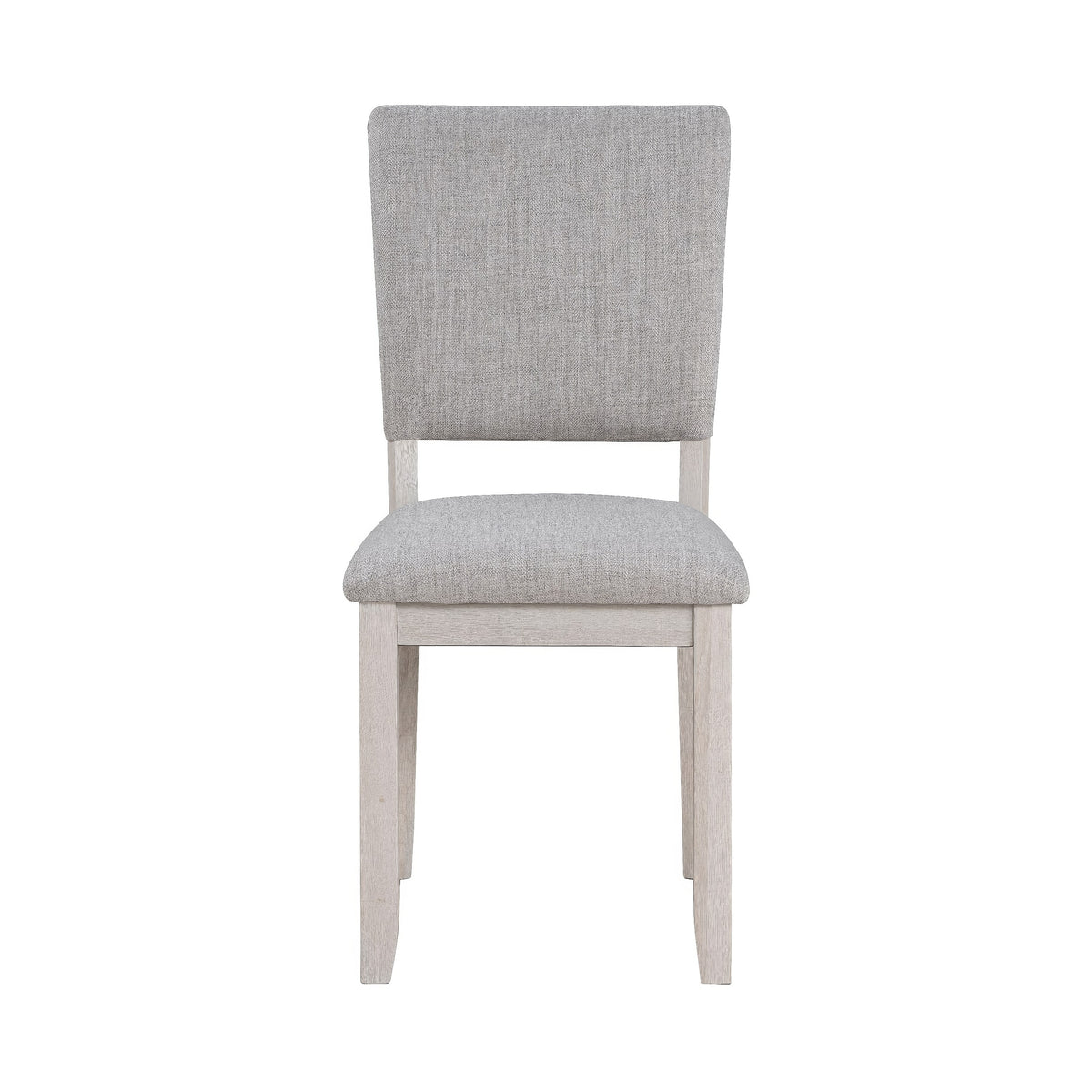 Sesa 4pc Dining Chair Set, Gray Upholstered Seat and Back, White Wood  - BM353310
