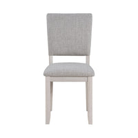 Sesa 4pc Dining Chair Set, Gray Upholstered Seat and Back, White Wood  - BM353310