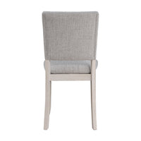 Sesa 4pc Dining Chair Set, Gray Upholstered Seat and Back, White Wood  - BM353310
