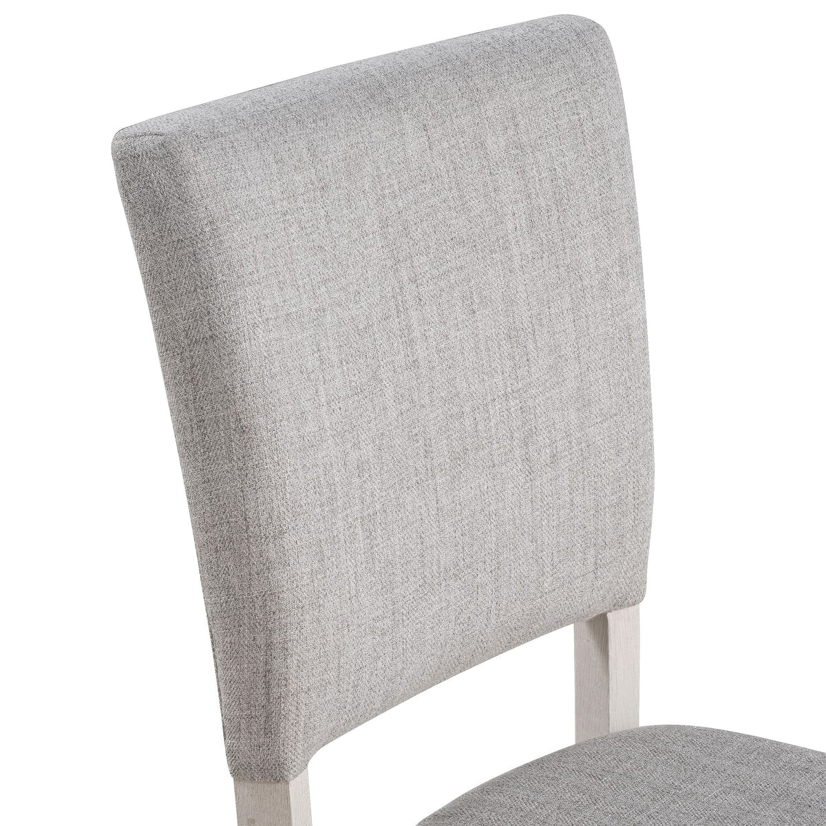 Sesa 4pc Dining Chair Set, Gray Upholstered Seat and Back, White Wood  - BM353310
