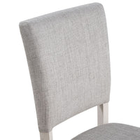 Sesa 4pc Dining Chair Set, Gray Upholstered Seat and Back, White Wood  - BM353310