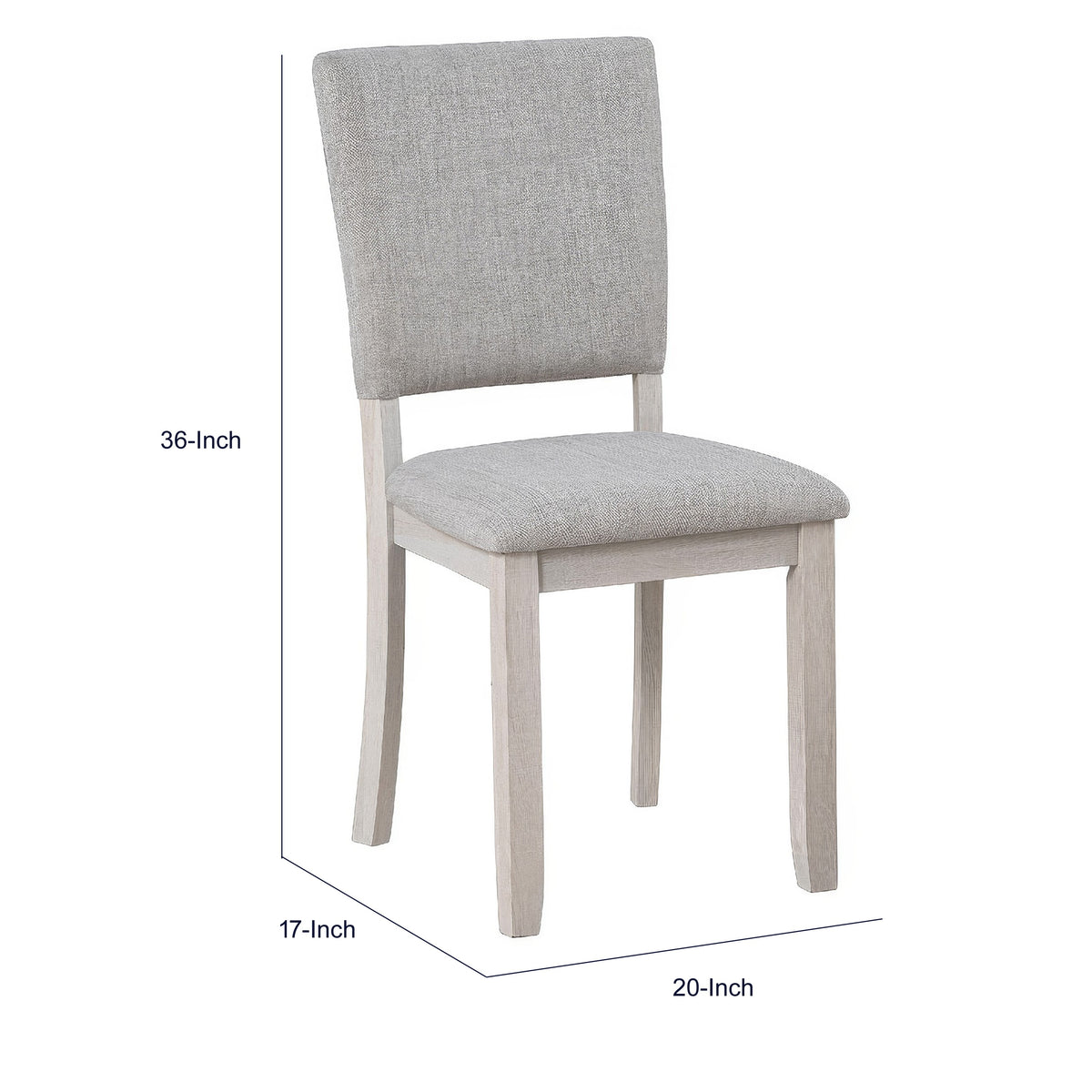 Sesa 4pc Dining Chair Set, Gray Upholstered Seat and Back, White Wood  - BM353310
