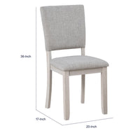 Sesa 4pc Dining Chair Set, Gray Upholstered Seat and Back, White Wood  - BM353310