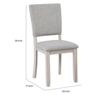 Sesa 4pc Dining Chair Set, Gray Upholstered Seat and Back, White Wood  - BM353310