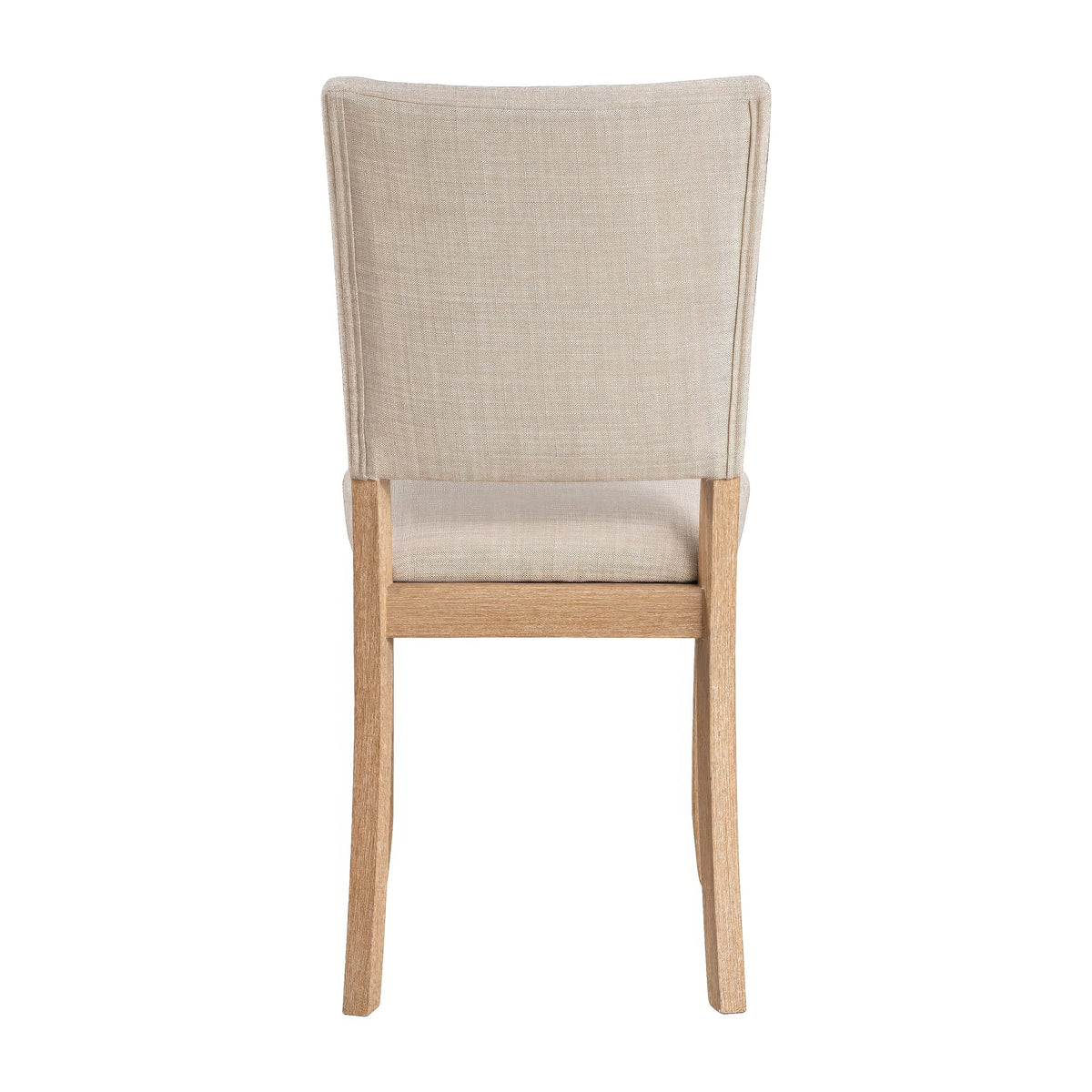 Sesa 4pc Dining Chair Set, Gray Upholstered Seat and Back, Natural Brown