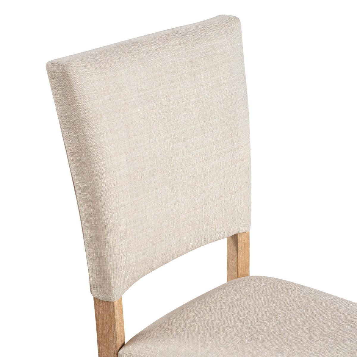 Sesa 4pc Dining Chair Set, Gray Upholstered Seat and Back, Natural Brown