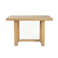 Sesa Dining Table, 48 Inch Rectangular Top, Trestle Base, Natural Brown