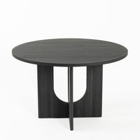 Kysa Dining Table, 47 Inch Round Top, Cross U Pedestal Base, Dark Gray  - BM353314