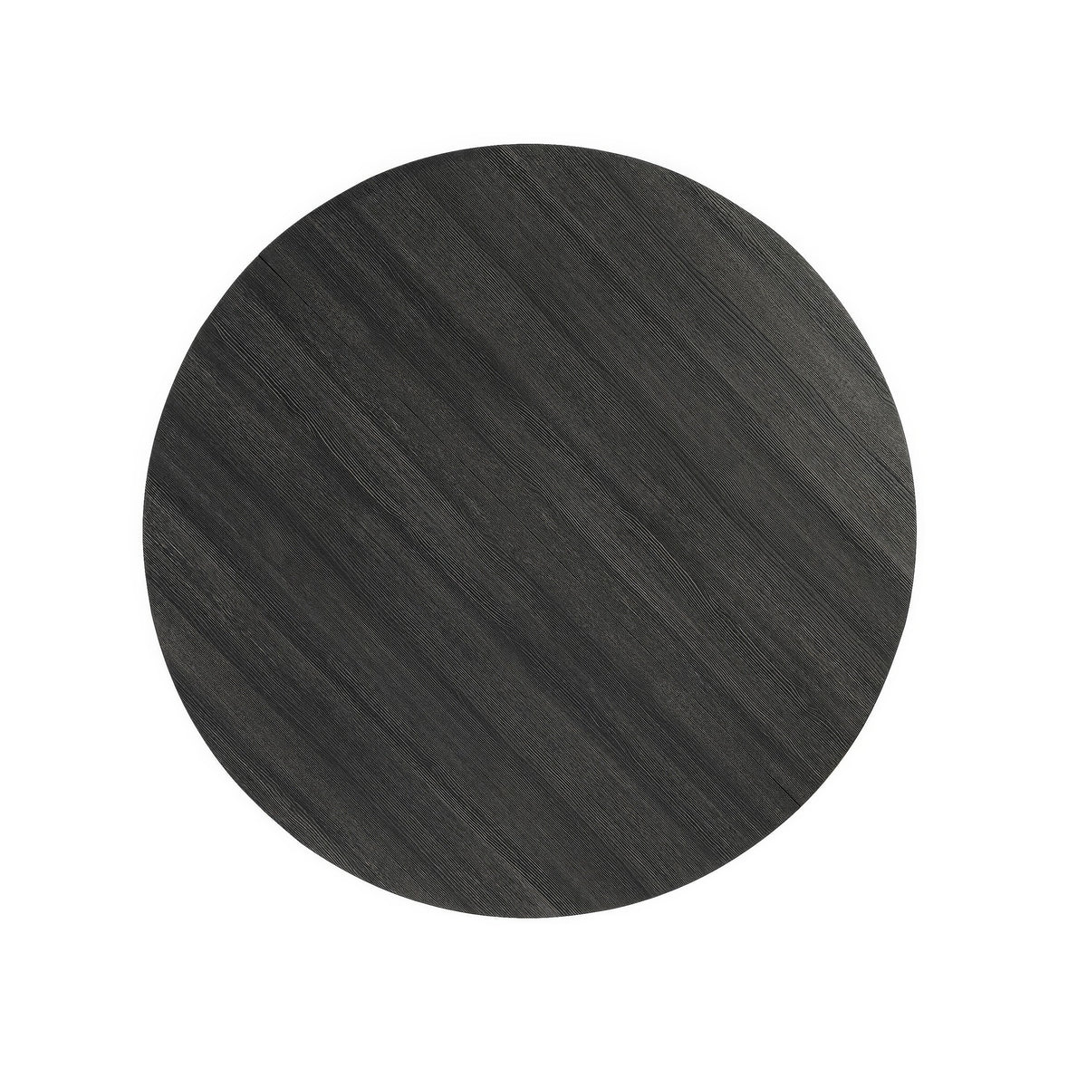 Kysa Dining Table, 47 Inch Round Top, Cross U Pedestal Base, Dark Gray  - BM353314