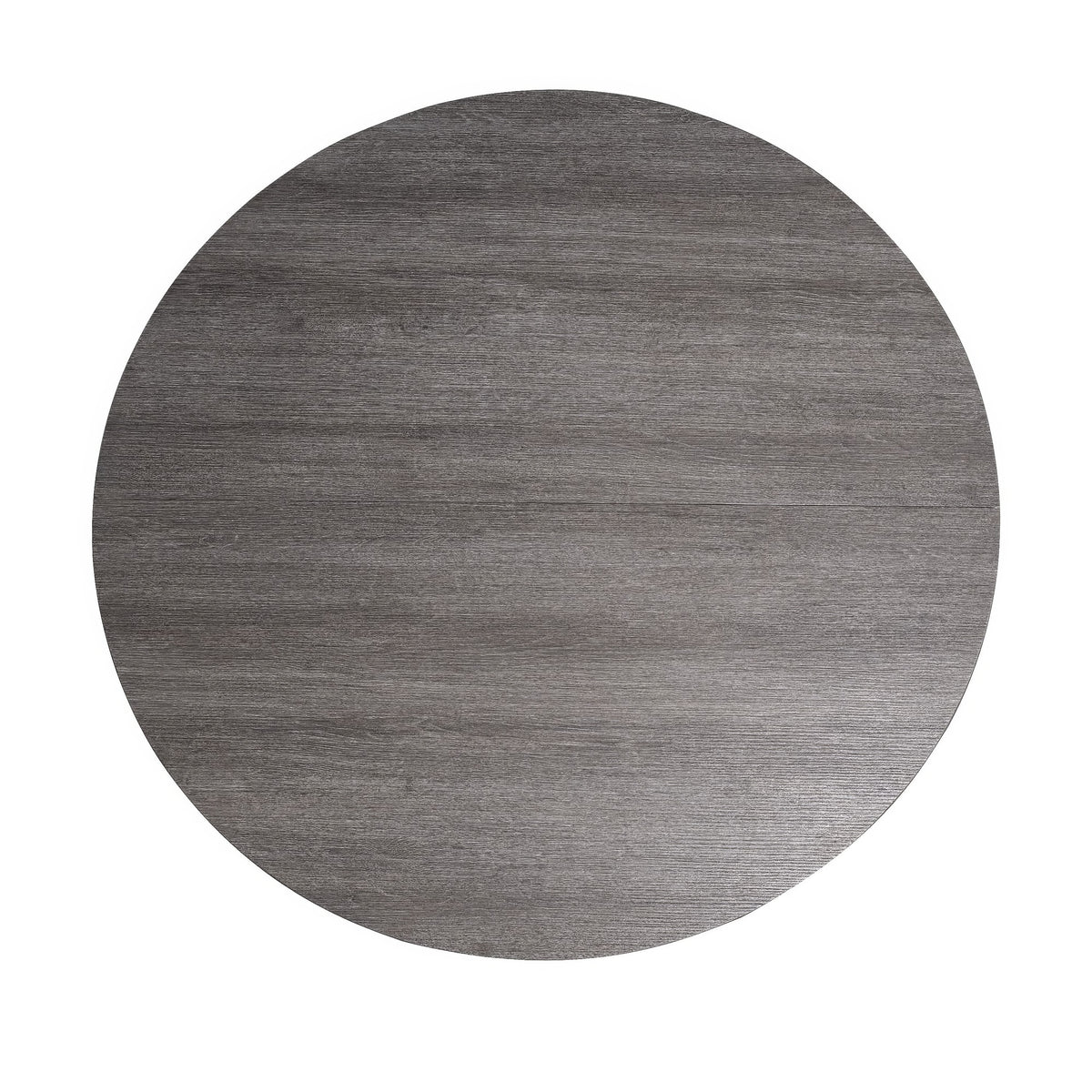 Kysa Dining Table, 47 Inch Gray Round Top, Cross U Pedestal Base, White  - BM353315