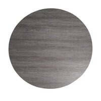Kysa Dining Table, 47 Inch Gray Round Top, Cross U Pedestal Base, White  - BM353315