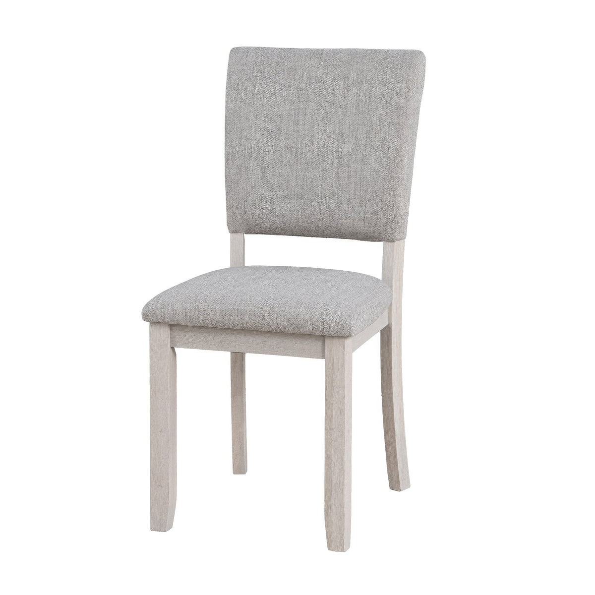 Kysa 4pc Dining Chair Set, Light Gray Upholstered Seat and Back, White  - BM353316