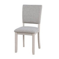 Kysa 4pc Dining Chair Set, Light Gray Upholstered Seat and Back, White  - BM353316
