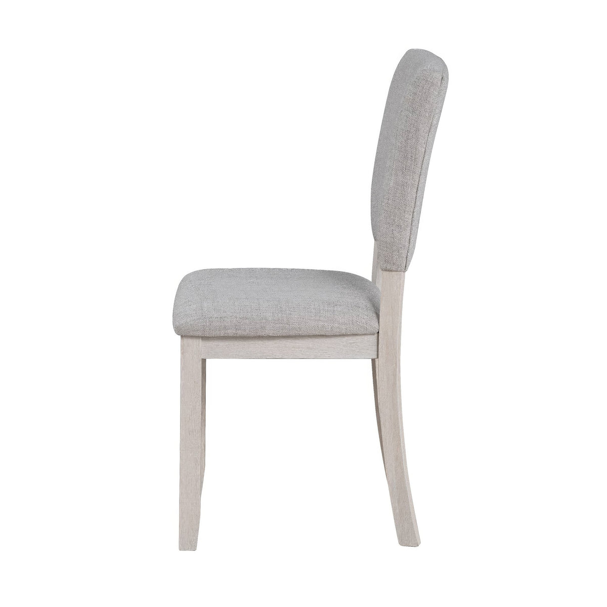 Kysa 4pc Dining Chair Set, Light Gray Upholstered Seat and Back, White  - BM353316
