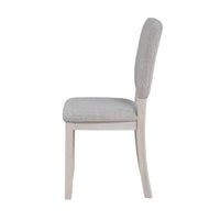 Kysa 4pc Dining Chair Set, Light Gray Upholstered Seat and Back, White  - BM353316
