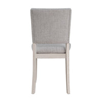 Kysa 4pc Dining Chair Set, Light Gray Upholstered Seat and Back, White  - BM353316
