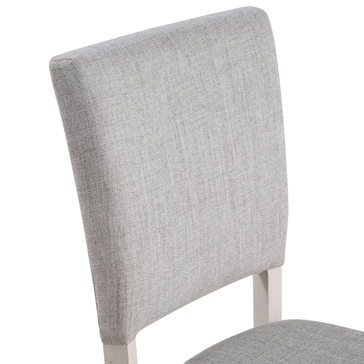 Kysa 4pc Dining Chair Set, Light Gray Upholstered Seat and Back, White  - BM353316
