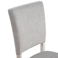 Kysa 4pc Dining Chair Set, Light Gray Upholstered Seat and Back, White  - BM353316