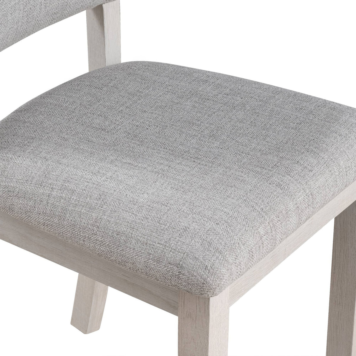 Kysa 4pc Dining Chair Set, Light Gray Upholstered Seat and Back, White  - BM353316