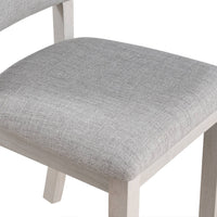 Kysa 4pc Dining Chair Set, Light Gray Upholstered Seat and Back, White  - BM353316
