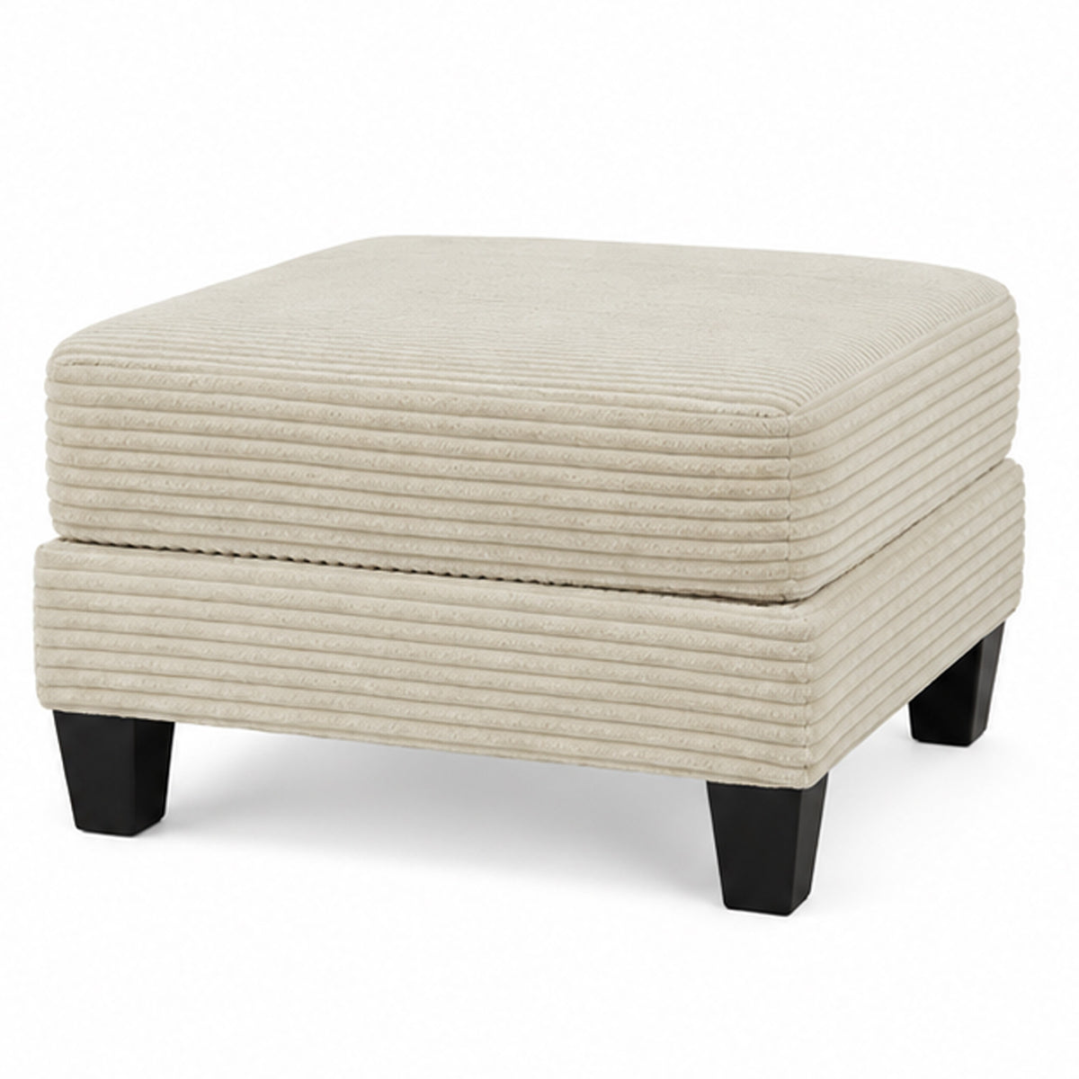 Mysi Storage Ottoman, Beige Wide Wale Corduroy Upholstery, 31 Inch   - BM353317