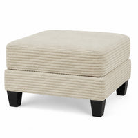 Mysi Storage Ottoman, Beige Wide Wale Corduroy Upholstery, 31 Inch   - BM353317