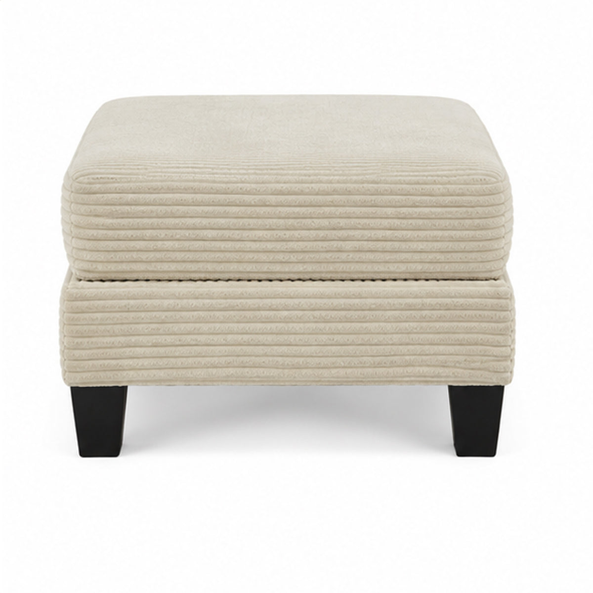 Mysi Storage Ottoman, Beige Wide Wale Corduroy Upholstery, 31 Inch   - BM353317