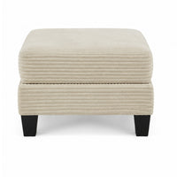 Mysi Storage Ottoman, Beige Wide Wale Corduroy Upholstery, 31 Inch   - BM353317