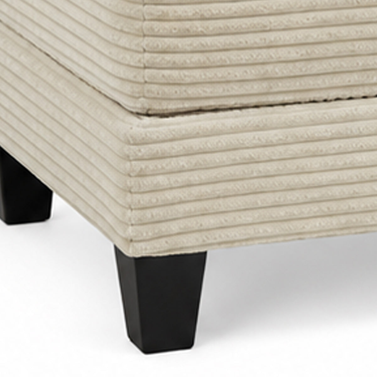 Mysi Storage Ottoman, Beige Wide Wale Corduroy Upholstery, 31 Inch   - BM353317