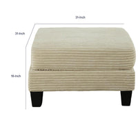 Mysi Storage Ottoman, Beige Wide Wale Corduroy Upholstery, 31 Inch   - BM353317