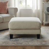 Mysi Storage Ottoman, Beige Wide Wale Corduroy Upholstery, 31 Inch   - BM353317