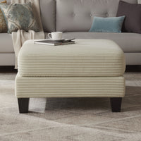 Mysi Storage Ottoman, Beige Wide Wale Corduroy Upholstery, 31 Inch   - BM353317