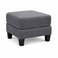 Mysi Storage Ottoman, Dark Gray Wide Wale Corduroy Upholstery, 31 Inch