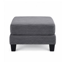 Mysi Storage Ottoman, Dark Gray Wide Wale Corduroy Upholstery, 31 Inch