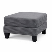Mysi Storage Ottoman, Dark Gray Wide Wale Corduroy Upholstery, 31 Inch