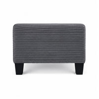 Mysi Storage Ottoman, Dark Gray Wide Wale Corduroy Upholstery, 31 Inch