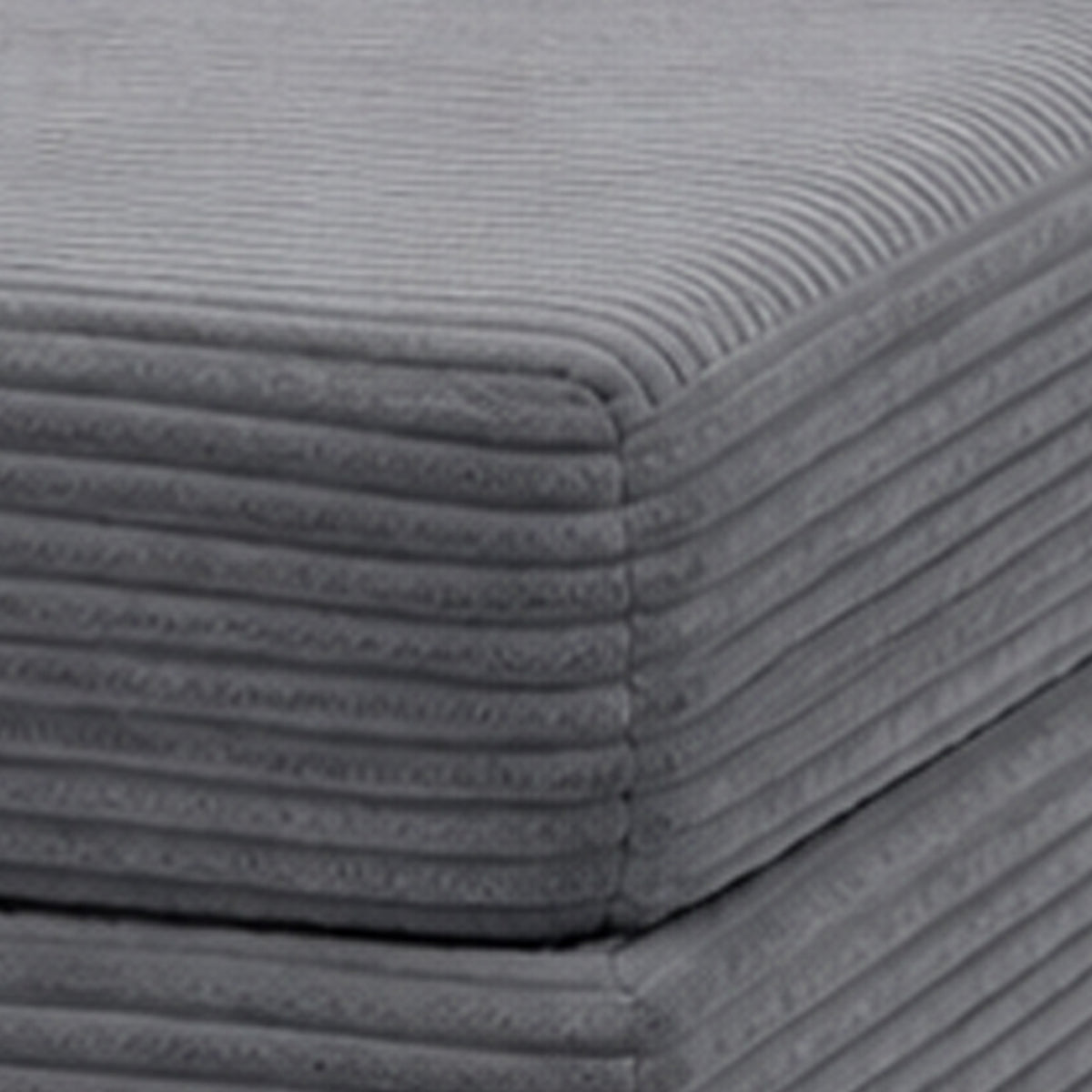 Mysi Storage Ottoman, Dark Gray Wide Wale Corduroy Upholstery, 31 Inch