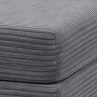 Mysi Storage Ottoman, Dark Gray Wide Wale Corduroy Upholstery, 31 Inch