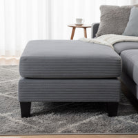 Mysi Storage Ottoman, Dark Gray Wide Wale Corduroy Upholstery, 31 Inch