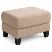 Cysa Storage Ottoman, Beige Boucle Upholstery, Brown Legs, 31 Inch   - BM353319