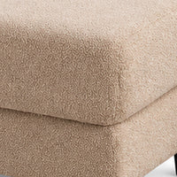 Cysa Storage Ottoman, Beige Boucle Upholstery, Brown Legs, 31 Inch   - BM353319