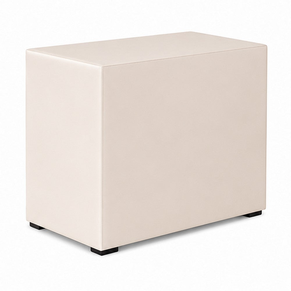 Fysa Nightstand, 2 Drawers, Crystal Knobs, Tufted Beige Upholstery - BM353320